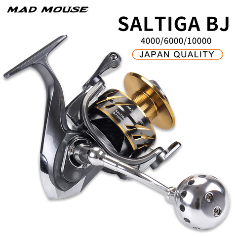 MADMOUSE-carrete giratorio de pesca Jigging CALIDAD DE JAPÓN SALTIGA BJ 4000 /6000/10000, 11 + 1BB, 35kg, potencia de Arrastre ► Foto 1/6