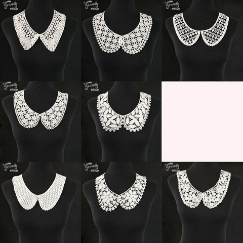 Tela de encaje Floral de guipur, Collar de encaje blanco, bordado artesanal, apliques de costura, accesorio de ropa, gran oferta ► Foto 1/6