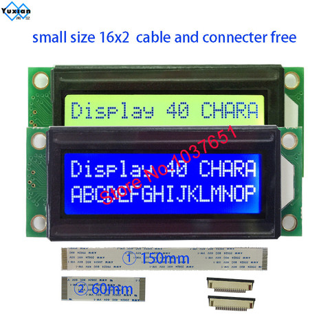 Módulo de pantalla LCD pequeño de tamaño mini, 1602, 16x2, azul y verde, LC1629, HD44780, OM16213, FMA16213, LMB162XFW, PC1602-K ► Foto 1/6