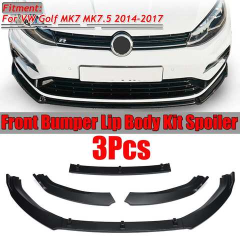 3 uds, separador de parachoques delantero para coche, difusor de alerón de labio, Protector de cubierta de guarnición para VW para Golf MK7 MK7.5 2014 2015 2016 2017 ► Foto 1/6