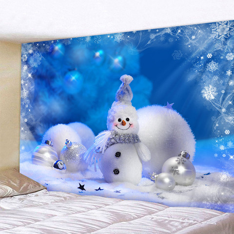 Hermoso estampado de muñeco de nieve de Navidad, tapiz colgante de pared de salón para dormitorio, decoración de Navidad para el hogar, esterilla para año nuevo ► Foto 1/6