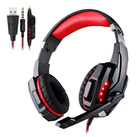 Auriculares G9000 con cable de 3,5mm, diadema ajustable para iluminación de ordenador, Audio, con micrófono ► Foto 1/1