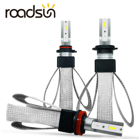 Roadsun-luces LED para coche, H7, H4, H11, H1, H3, 880, 9005, 9006, 9007, 9004, Bombilla de faro LED H13, Chips automotrices CSP, 12V, 6000K ► Foto 1/6