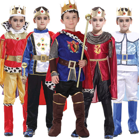 Umorden-Disfraz de Príncipe del rey para niños, disfraz de carnaval, Halloween, Purim, fantasía Infantil ► Foto 1/6