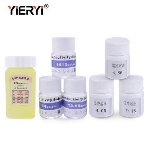 Amortiguador de calibración de líquido, Kit de solución estándar de PH, EC, ORP, TDS, 4,00/6,86/9,18, 35ppt, 84us/cm, 1413us/cm, 1382ppm, 222mv ► Foto 1/6