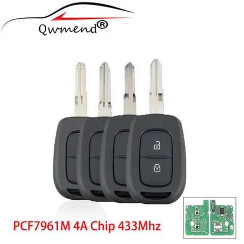 QWMEND 2BUT para Renault clave 4A Chip inteligente de la llave del coche para Renault Sandero Dacia Logan Lodgy Dokker Duster tráfico Clio4 PCF7961M ► Foto 1/5