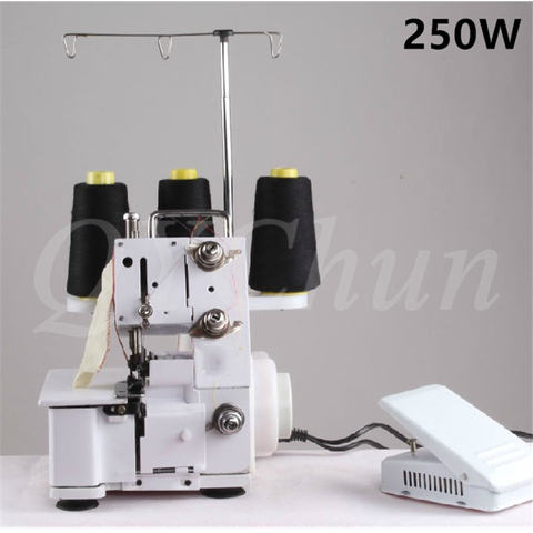 Mini máquina de coser eléctrica de cuatro hilos para el hogar, dispositivo de costura de sobrebloqueo, se puede usar como máquina de bordes de tres hilos ► Foto 1/6