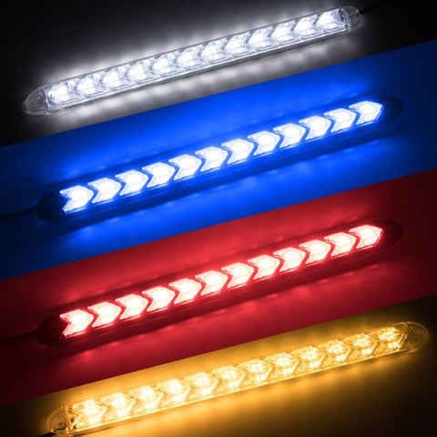 Luz LED diurna DRL para coche, Streamer dinámico con flujo ámbar, señal de giro, advertencia, dirección, antiniebla, lámpara de día, 2 uds. ► Foto 1/6