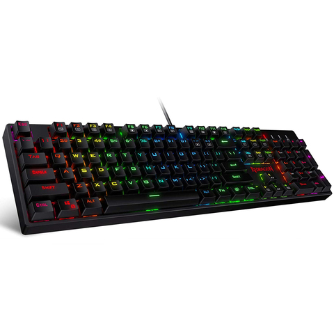 Redragon-Teclado mecánico para jugar, K582, SURARA, RGB, retroiluminado con LED, con 104 teclas, Interruptores lineales y silenciosos, Color Rojo ► Foto 1/6