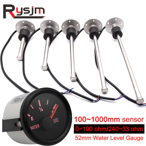 Sensor de nivel de agua para coche y barco, Unidad de emisor de combustible de 0-190ohm, 240-33ohm, 52mm, 150, 250, 300, 350 mm ► Foto 1/6