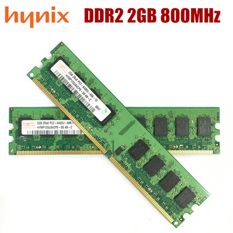 Hynix chipset escritorio memoria de 4GB (2pcsX2GB) 4G 800MHz PC2-6400U DDR2 PC RAM 800 6400 2G 240-pin ► Foto 1/1