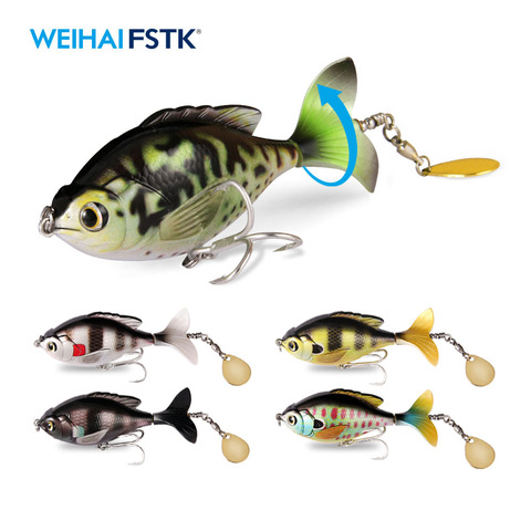 Señuelos duros realistas 3D, sonajeros fuertes de 9,5 cm/17g, 5 uds., Swimbaits de agua con colas giratorias ► Foto 1/6