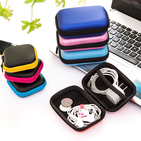 Bolsa de almacenamiento, Estuche Duro para auriculares, organizador portátil, funda para auriculares Bluetooth, auricular para teléfono inteligente, Cable USB ► Foto 1/6