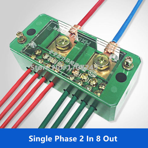 Caja de conexiones monofásica 2 en 8 salidas, conexión rápida, 220V, instalación doméstica, caja de bloques de terminales de derivación sin fuego ► Foto 1/5