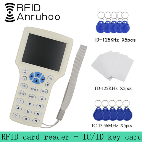 Lector de tarjetas de Control de acceso RFID, frecuencia IC/ID, NFC, escritor de tarjetas de cifrado, Chip UID, duplicador, copiadora de llaves inteligentes, 10 en inglés ► Foto 1/6