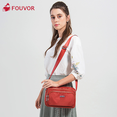 Fouvor 2022 de moda de Nylon impermeable bolso las mujeres Simple salvaje casuales de lona señoras Oxford bolsa de hombro bolsa de mensajero 2895-04 ► Foto 1/5