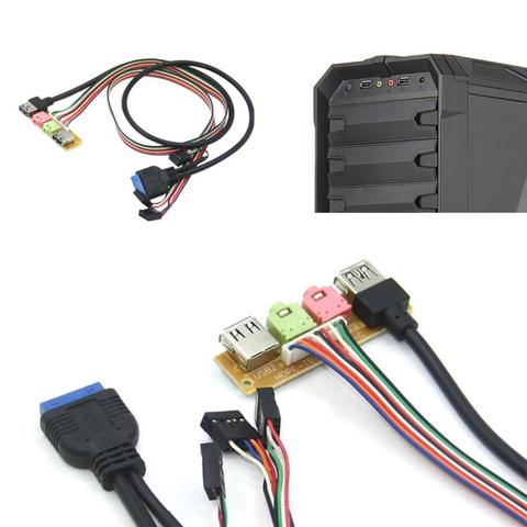 Panel de tapa delantera de 70cm, conector de Audio USB3.0 + USB2.0 HD, puertos de entrada/salida, Cable interno, HUB con Cable de 100M, tarjeta de red, envío directo ► Foto 1/6