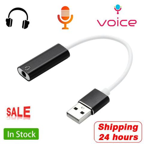 HIFI-tarjeta de sonido de Audio externa USB a conector de 3,5mm, adaptador de Audio, auriculares, altavoz, micrófono, para PS3, Macbook, ordenador y PC, 7,1 canales ► Foto 1/6