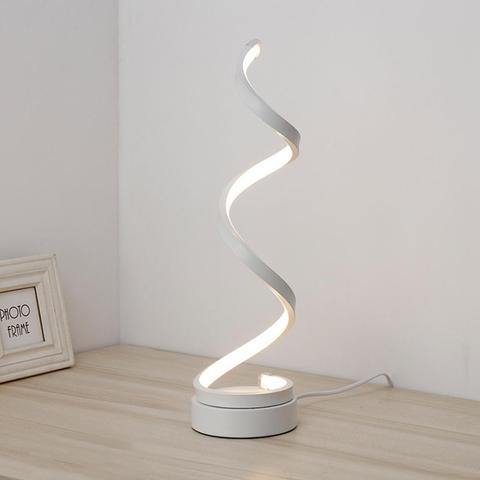 Lámpara LED para mesa de escritorio en espiral de 24W para dormitorio, luz decorativa, dorada/blanca, enchufe europeo ► Foto 1/6