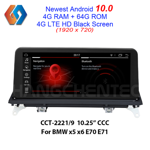 64G rom x5 e70 Android 10 estéreo del coche para BMW X5 E70 X6 E71 CCC vídeo HD 1920x720 negro del coche de la pantalla táctil de Radio Multimedia GPS Nav ► Foto 1/6