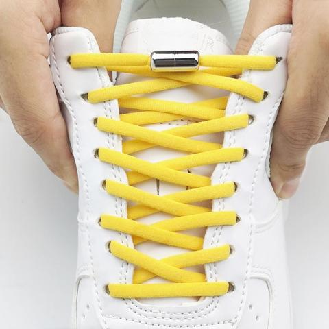 1 par nuevo Cordones elásticos para zapatos ronda corbata los cordones de los zapatos para niños y adultos zapatillas de deporte cordón rápido cordones para perezosos 26 colores ► Foto 1/6
