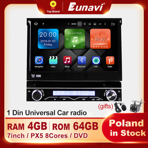 Radio con GPS para coche, reproductor Multimedia con Android 9, 1 Din, Universal, pantalla táctil, 7 pulgadas, autorradio, ESTÉREO ► Foto 1/5