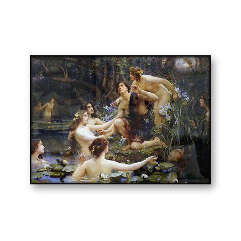 Hylas and the Water Nymphs-Póster Vintage, pintura al óleo, reproducción de Arte de pared Retro, lienzo impreso, decoración del hogar ► Foto 1/4