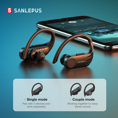 SANLEPUS-auriculares inalámbricos B1 con pantalla Led, cascos con Bluetooth, TWS estéreo, deportivos, para videojuegos, para Xiaomi, Huawei y iPhone ► Foto 1/6