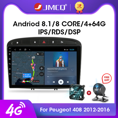 JMCQ-Radio Multimedia con GPS para coche, Radio con reproductor, Android 9,0, 9 pulgadas, 2G + 32G, 4G, Red + WiFi, DSP, 2 din, para Peugeot 408, 308, 2003-2012 ► Foto 1/6