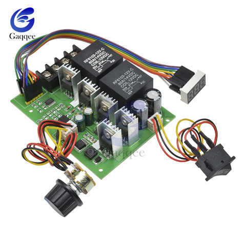 Controlador de velocidad del Motor DC10-55V, regulador de Control eléctrico PWM con interruptor Reversible, entrada de Módulo regulador, 60A, 12V, 24V, 36V y 48V ► Foto 1/6