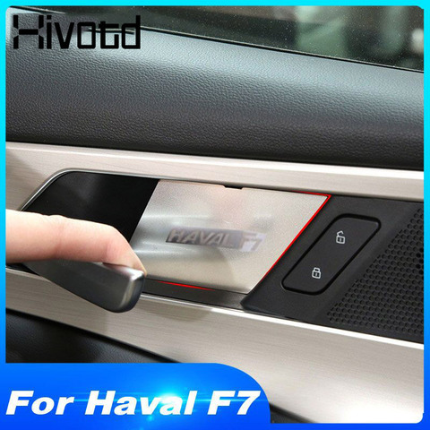 Hivotd-manija de puerta Interior de coche, accesorios de moldura Interior de acero inoxidable para Haval F7 F7X 2022 ► Foto 1/6