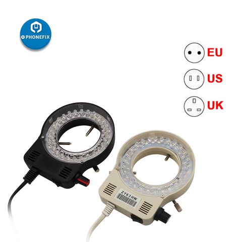 Lámpara de anillo de luz LED para microscopio, luz de Círculo LED ajustable para Trinocular, Zoom estéreo, cámara de microscopio Industrial, iluminador ► Foto 1/1