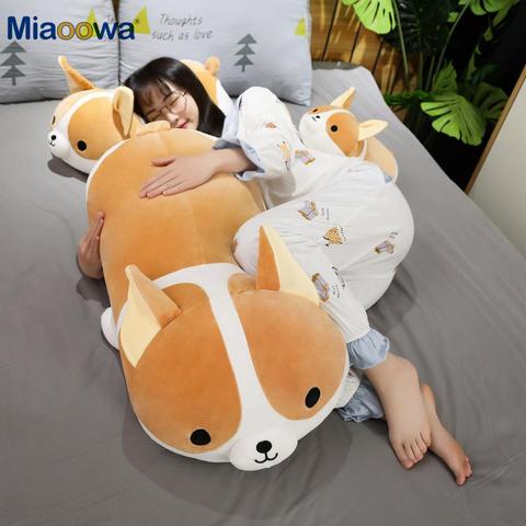 40-85cm Tamaño gigante lindo Corgi juguetes perros Animal de peluche de relleno cachorro de perro almohada muñeca de Kawaii regalo de Navidad para los niños ► Foto 1/6