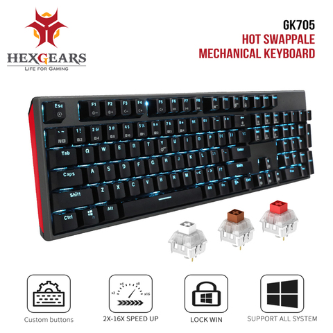 HEXGEARS GK705 104 teclas a prueba de agua Kailh BOX Switch Teclado mecánico Hot Swap LOL Teclado mecánico para juegos ► Foto 1/6