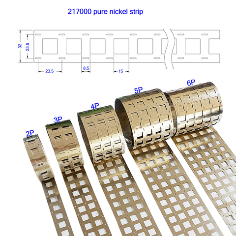 Soporte de cinta de níquel puro para soldador por puntos, 5M, 2P, 3P, 4P, 21700 Tira de níquel puro, 0,15/0,2mm, batería de litio, correa de níquel para soldadura por puntos ► Foto 1/1