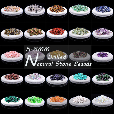 Cuentas irregulares de piedra de Chips, 5-8mm, cuentas de fluorita Natural, sodalita, lapislázuli, para fabricación de joyería, suministros para pulseras Diy, hilo de 15