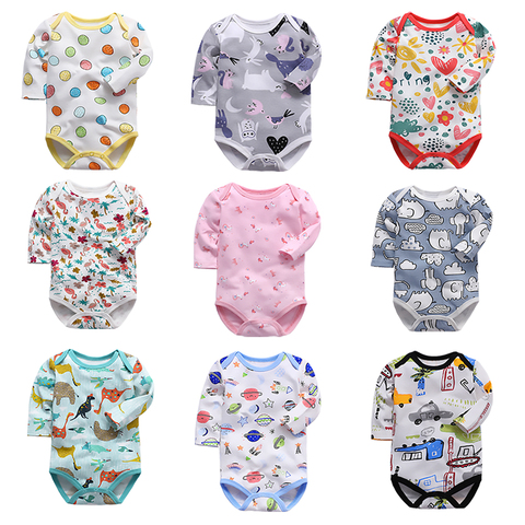 Bodysuit bebé bebés Bebés Ropa de manga larga de algodón de impresión ropa infantil 1 Uds 0-24 meses ► Foto 1/6