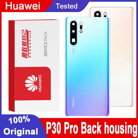 Recambio de carcasa trasera Original para Huawei P30 Pro, cristal de batería con lente de cámara, funda trasera con logotipo ► Foto 1/6