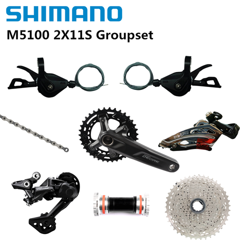 Shimano Deore M5100 2x11s grupo bicicleta MTB 170mm 175mm 36T-26T platos y bielas BB52 RD-M5120 M5100 11-42T Cassette palanca de cambios ► Foto 1/5