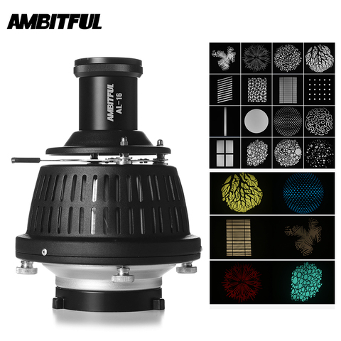 AMBITFUL AL-16 Focalize cónico Snoot óptico condensador arte efectos especiales en forma de haz de luz cilindro con forma y Gel de Color ► Foto 1/6
