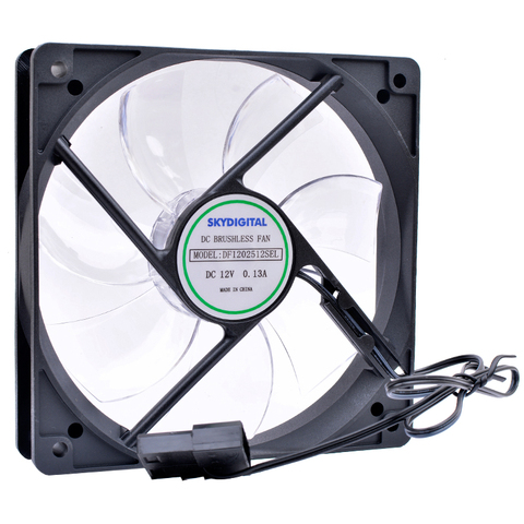 LED de luz blanca de 12cm 12025x120x120x25mm 120mm fan DC12V 0.13A Ultra-silencioso ventilador de refrigeración para potencia de la CPU de la caja de la computadora ► Foto 1/5