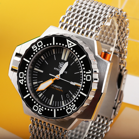 STEELDIVE-Reloj de buceo para hombre, mecánico, automático, resistente al agua, 1969 m, NH35A, cristal de zafiro C3, luminoso, 1200 ► Foto 1/6