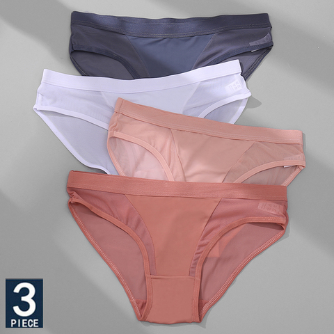 FINETOO 3 unids/set bragas sexis para mujer de malla transpirable Mujer ropa interior de mujer bajo ropa interior mujer Bragas ► Foto 1/6