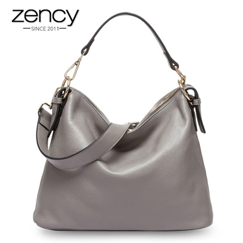 Zency-Bolso de hombro de piel auténtica para mujer, bandolera cruzada, informal, 100% ► Foto 1/6