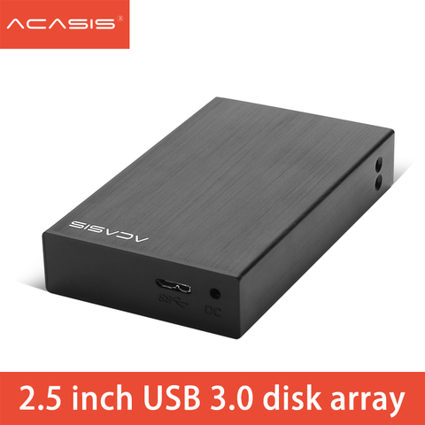 Acasis HDD, caja de disco duro hdd de 2,5 pulgadas, 2 placas SATA, 5Gbps, estación de acoplamiento externo HDD, soporte RAID 2TB ► Foto 1/6