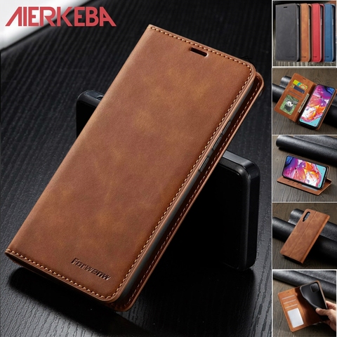 A20 de cuero funda para Samsung Galaxy A50 A70 A30 S A10 A20E A40 A50S A51 A71 S20 Ultra S10 S9 S8 Plus billetera con Flip magnético cubierta ► Foto 1/6