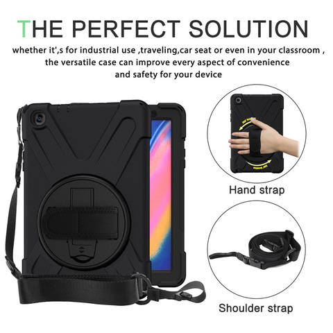 Funda híbrida A prueba de golpes para Samsung Galaxy Tab A 8,0 con S Pen 2022, funda con soporte, bolsa de SM-P200 + correa de mano y hombro ► Foto 1/6