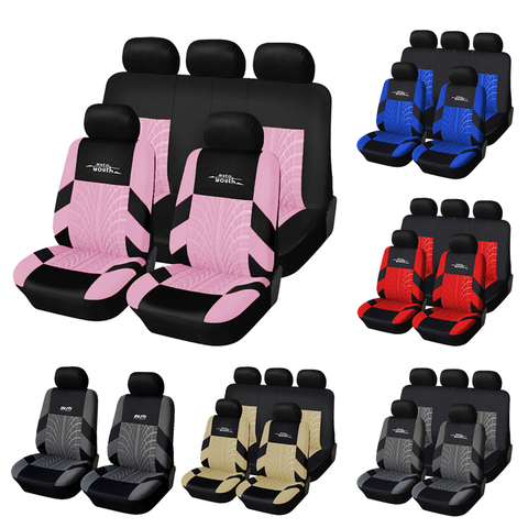 AUTOYOUTH-conjunto de fundas de asiento de coche, cubiertas protectoras universales de tela de poliéster para coche, Protector de asiento de coche, color rosa ► Foto 1/6