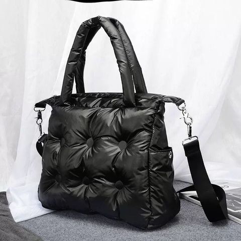 Bolso de algodón con almohadilla de espacio para mujer, Bolsa de algodón de plumas, bolso de mano de marca de lujo de diseñador, bolso grande de hombro ► Foto 1/6