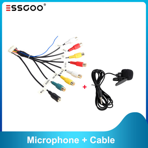 Cable RCA para Essgoo Android, Radio de coche para conectar Subwoofer de micrófono de 3,5mm ► Foto 1/6